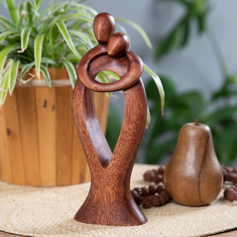 Novica Handmade Valentine Romance Wood Sculpture