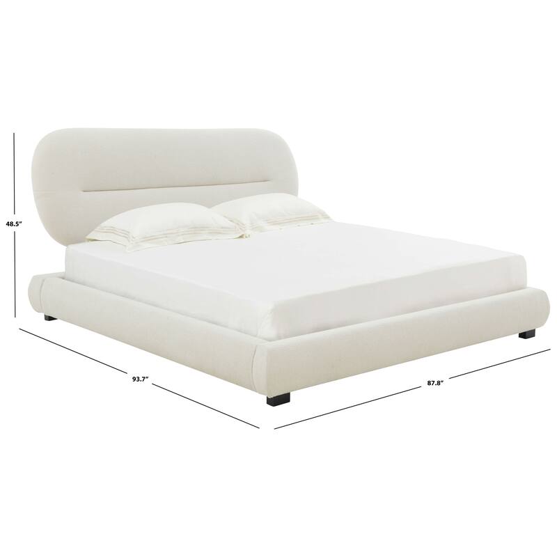 SAFAVIEH Couture Thalia Oval Headboard Bed - Cream - King