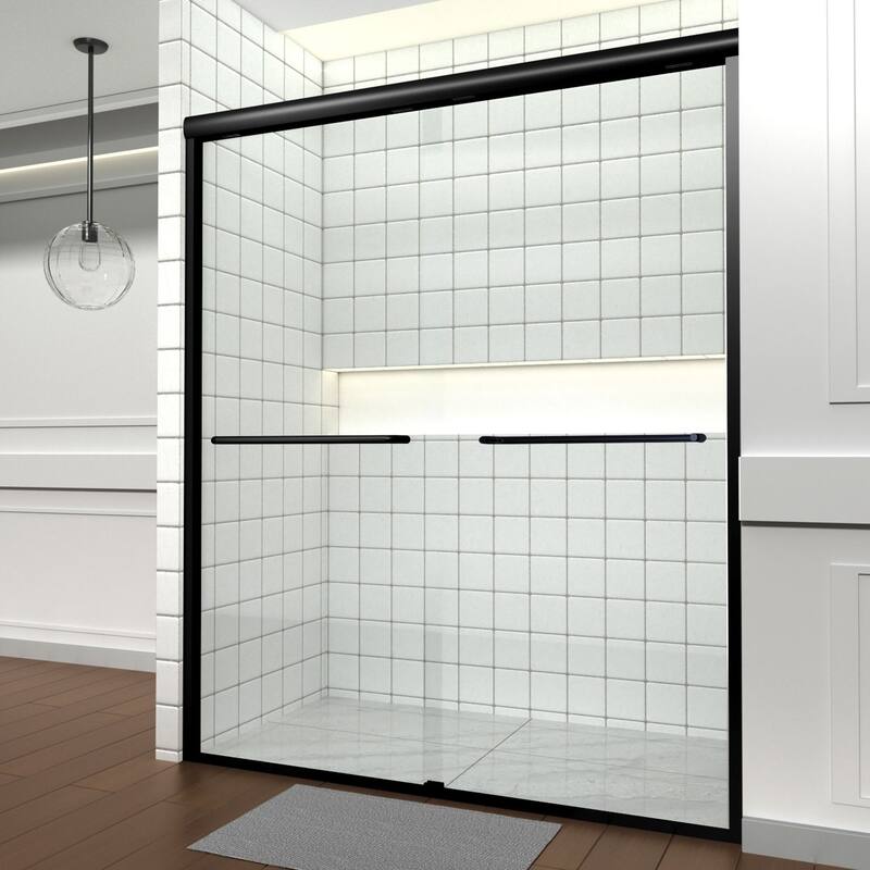 i-Homare 56-60 in. W x 72 in. H Semi-Frameless Bypass Sliding Shower Door