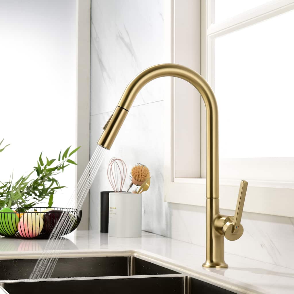 Rbrohant High-Arc Single Handle Pull Down Kitchen Faucet