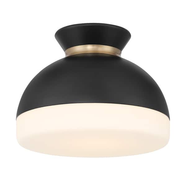 slide 2 of 10, Crystorama Lighting Group GID-4000 Gidget 10" Wide Semi-Flush Ceiling Matte Black / Vibrant Gold