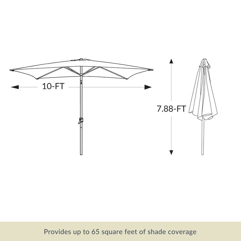 Island Umbrella Nassau 6.5-ft x 10-ft Rectangular Market Umbrella with LED Bulb Lights - Breez-Tex Canopy