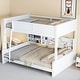 preview thumbnail 17 of 50, Wood Bunk Bed with Side Storage Compartment and 2 Built-in Charging Station & USB Port, Sturdy Wood Frame and Thickening Slats