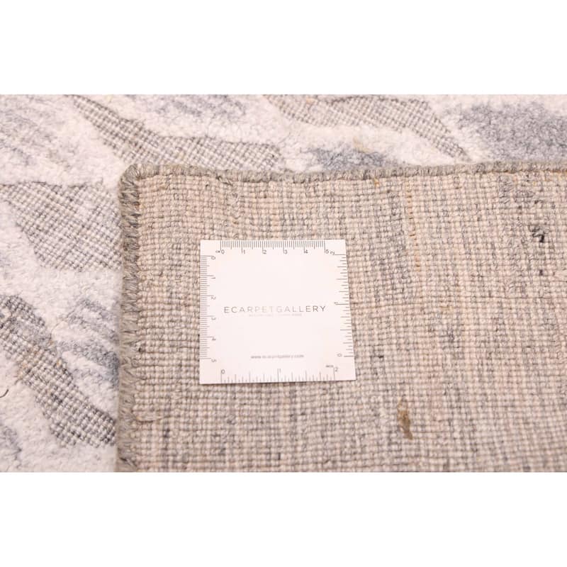 ECARPETGALLERY Hand Loomed Elysian Grey Silk Rug - 6'5 x 9'7