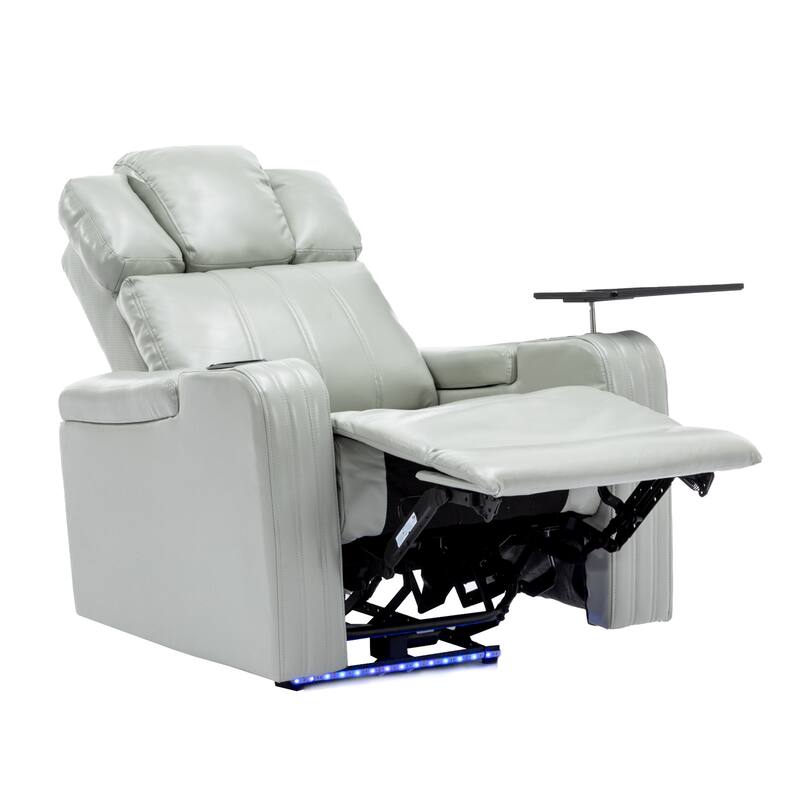 Power Recliner Individual Seat Home Theater Recliner with Cooling Cup Holder, Bluetooth Speaker, LED Lights, USB Ports