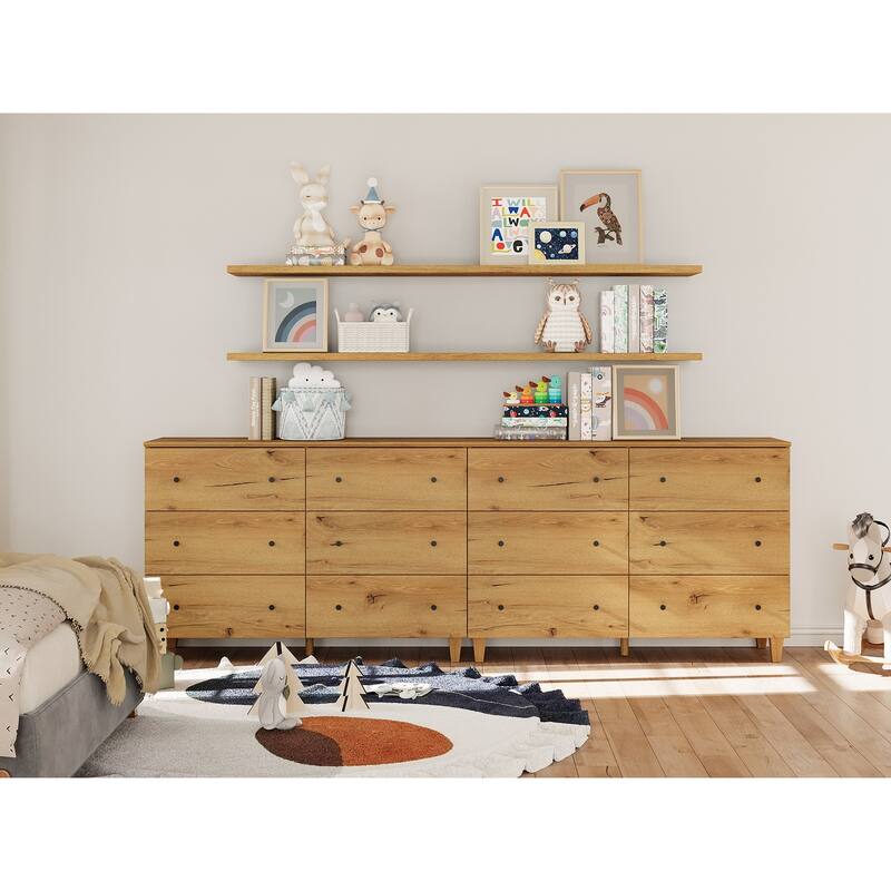 Wood Dresser with 6 Drawers for Bedroom, Closet, Nursery