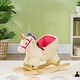 preview thumbnail 8 of 8, Kids Rocking Horse, Ride on Unicorn with Realistic Sounds, Safety Belt & Wooden Base, Plush Animal Rocker - Cream White