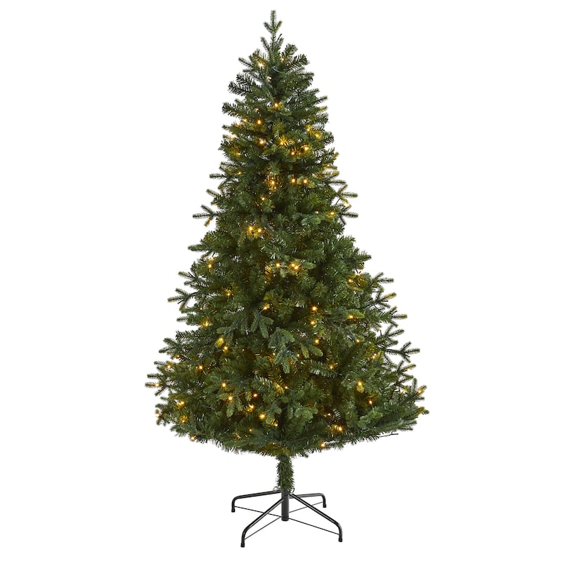 Pre-Lit Vermont Fir Medium Artificial Christmas Tree - 6' - Clear LED Lights - 6 Foot