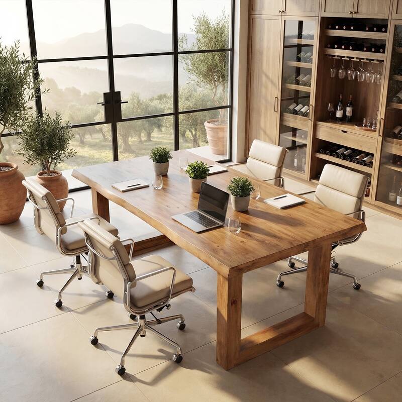 63 Inch Solid Wood Computer Desk for Home Office