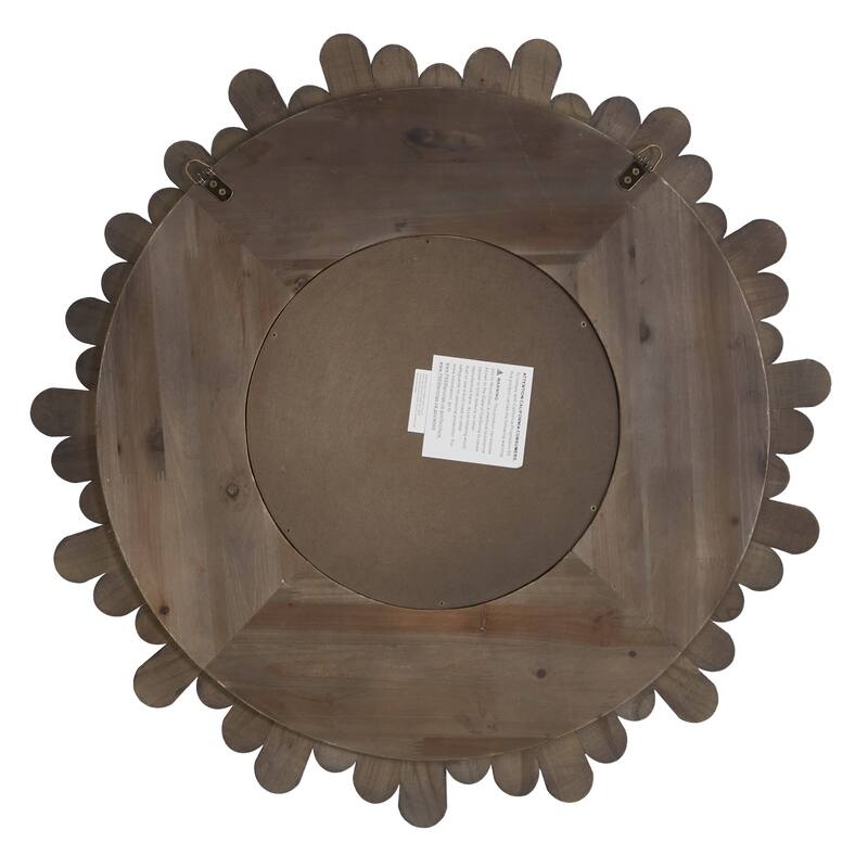 Victoria Round Dark Brown Sunburst Wall Mirror by iNSPIRE Q Bold