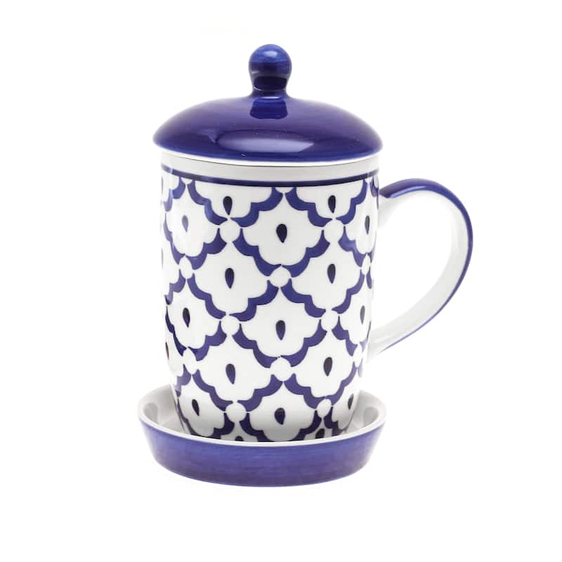 Novica Handmade Proud Pineapple Ceramic Mug And Saucer