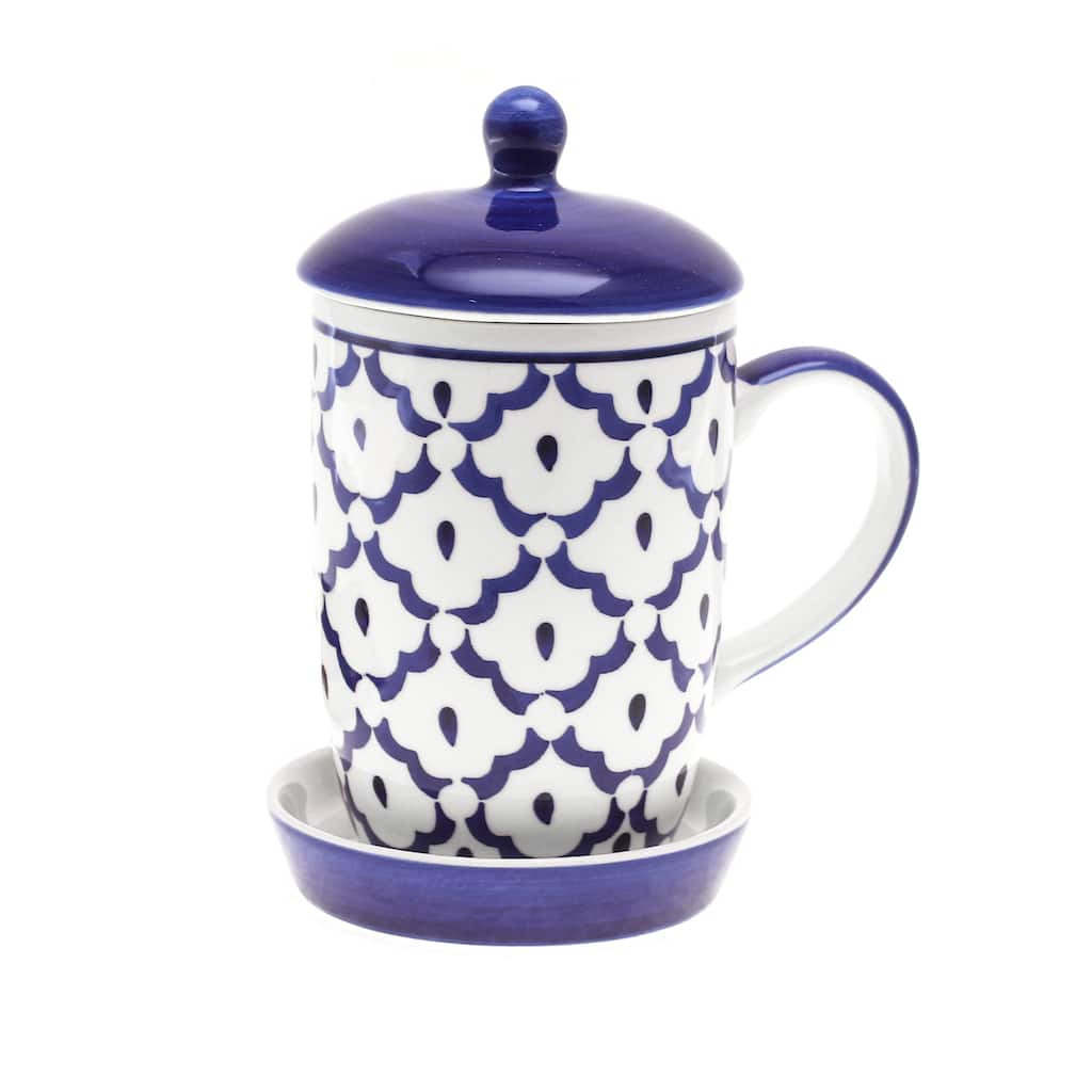 Novica Handmade Proud Pineapple Ceramic Mug And Saucer