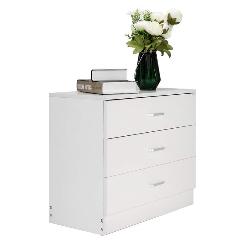 3/4 Drawers Dresser Wood Chest Cabinet - White - 3-drawer