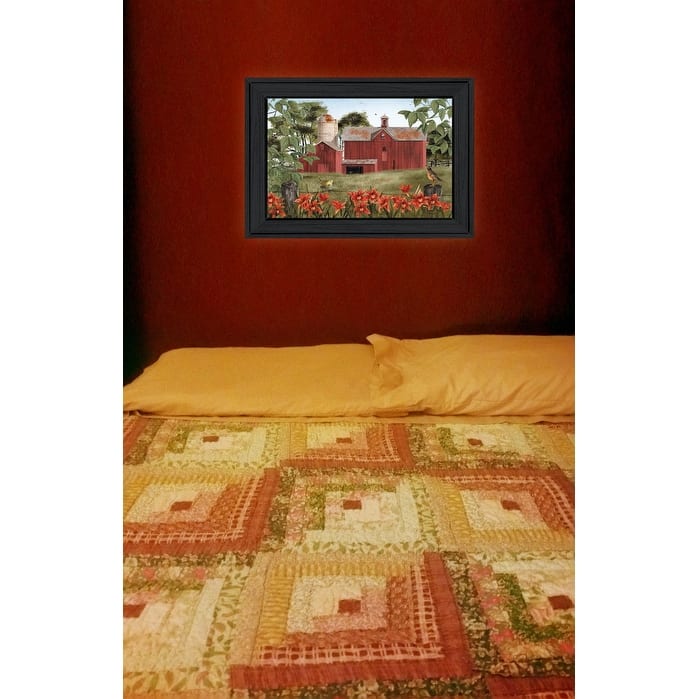 TrendyDecor4U Farmhouse "Summer Days" Framed Print Wall Art by Billy Jacobs - Earthtone