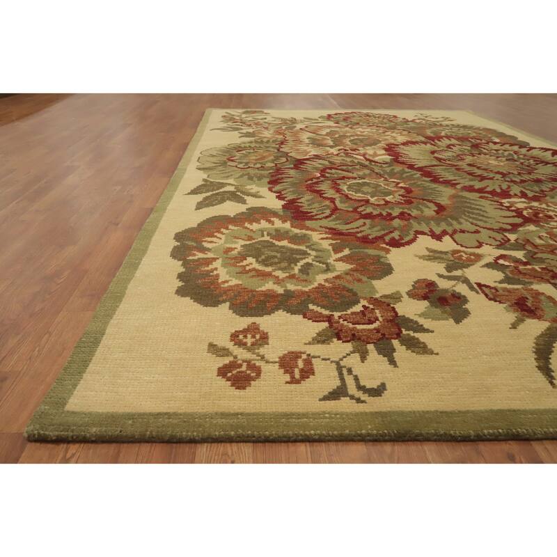 All-Over Floral Indian Area Rug 6x10 - 10' 1'' X 6' 5''