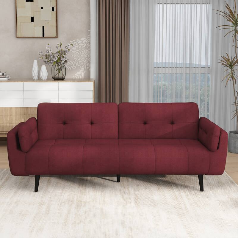 Convertible Futon Sofa Reclining Adjustable Back Couch Bed Sleeper