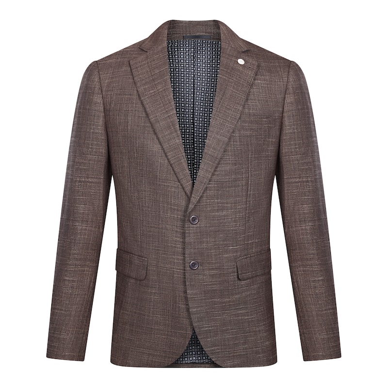 Tahari Slim Fit Grid Plaid Blazer - M
