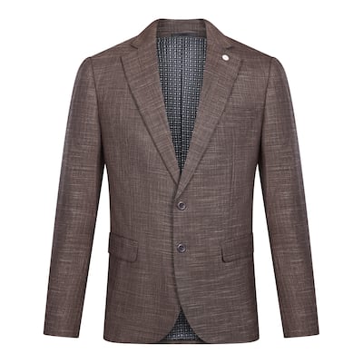 Tahari Slim Fit Grid Plaid Blazer