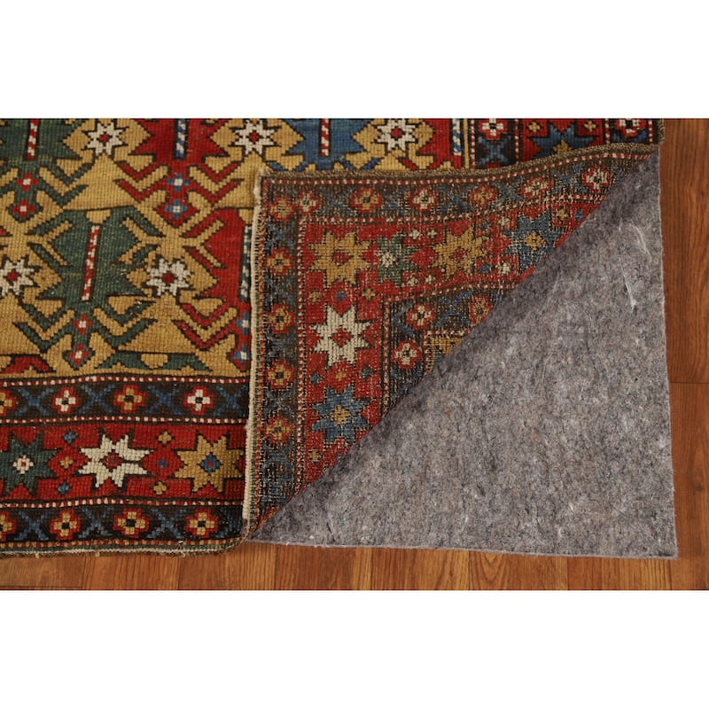Hand Knotted Oriental 100% Wool Carpet Traditional All-Over Yellow & Gold Kazak Area Rug - 5' 1'' X 3' 11''