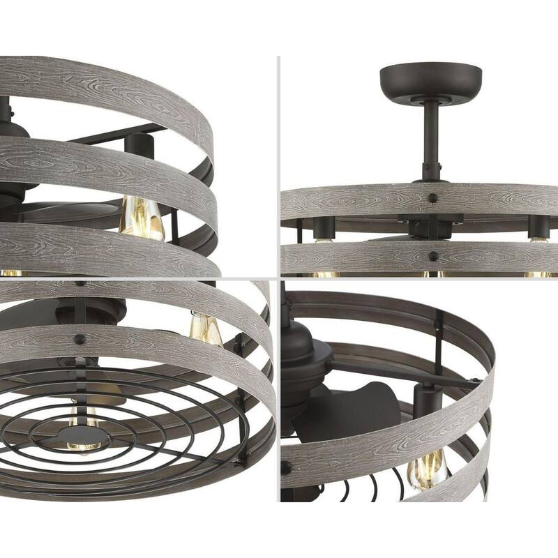 Gulliver 23" 3-blade fandelier with LED lights - 14.180" x 26.580" x 27.000"