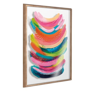 Kate and Laurel Blake Bright Abstract Framed Glass Art by Ettavee