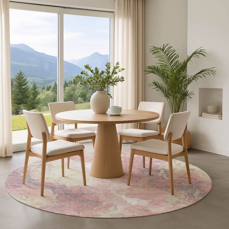 Premium Washable Super Soft Modern Contemporary Mayfield Rug - Pink - 8' x 8'
