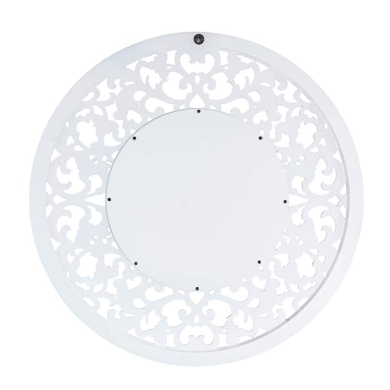 SEI Furniture Kenni Transitional White Wood Mirror