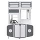 preview thumbnail 16 of 17, Twin over Twin Bus-shaped Bunk Bed with Wheels and Storage