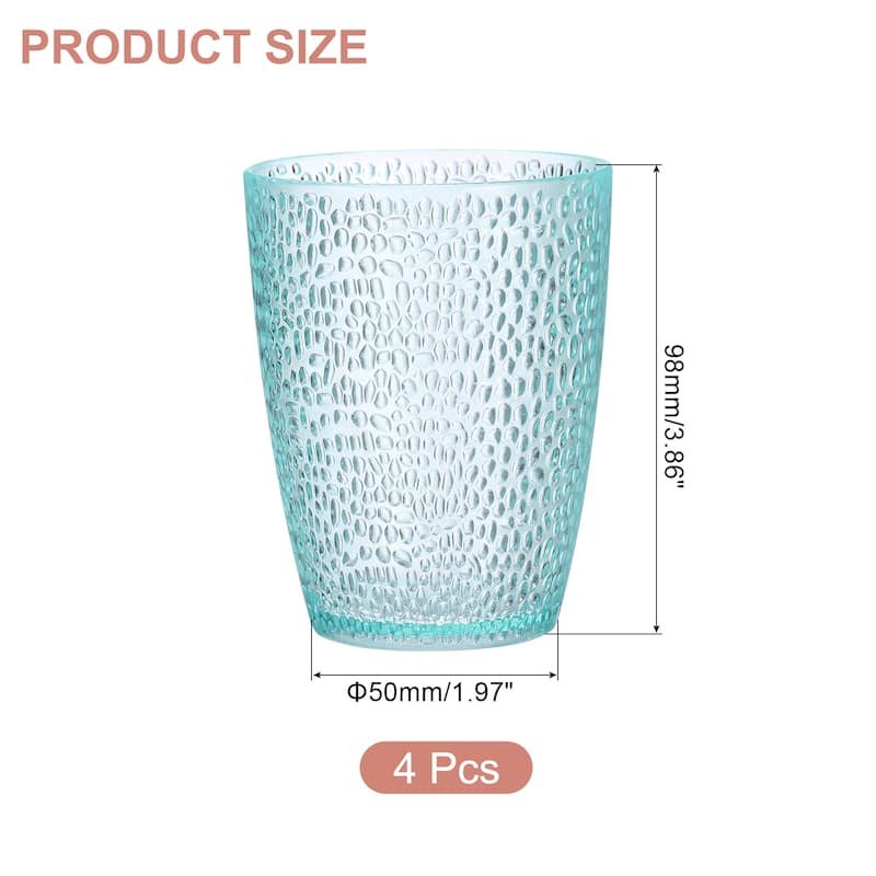 Acrylic Drinking Glasses, 4Pcs Plastic Reusable Tumbler