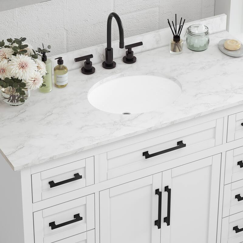 36/48/60 in. Bathroom Vanity in Wood with Ceramic Undermount Sink, Vanity with soft close Drawers