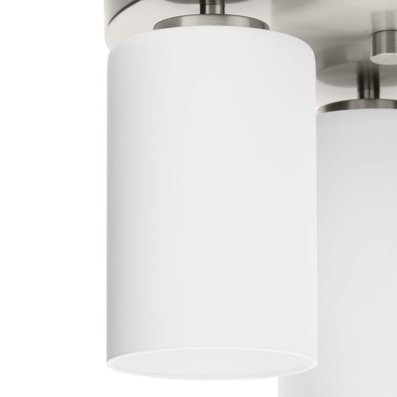 Cofield Collection 12 in. Three-Light Brushed Nickel Transitional Flush Mount - 12 in x 12 in x 7.35 in
