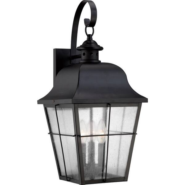 slide 2 of 3, Millhouse 3-Light Outdoor Wall Lantern in Mystic Black