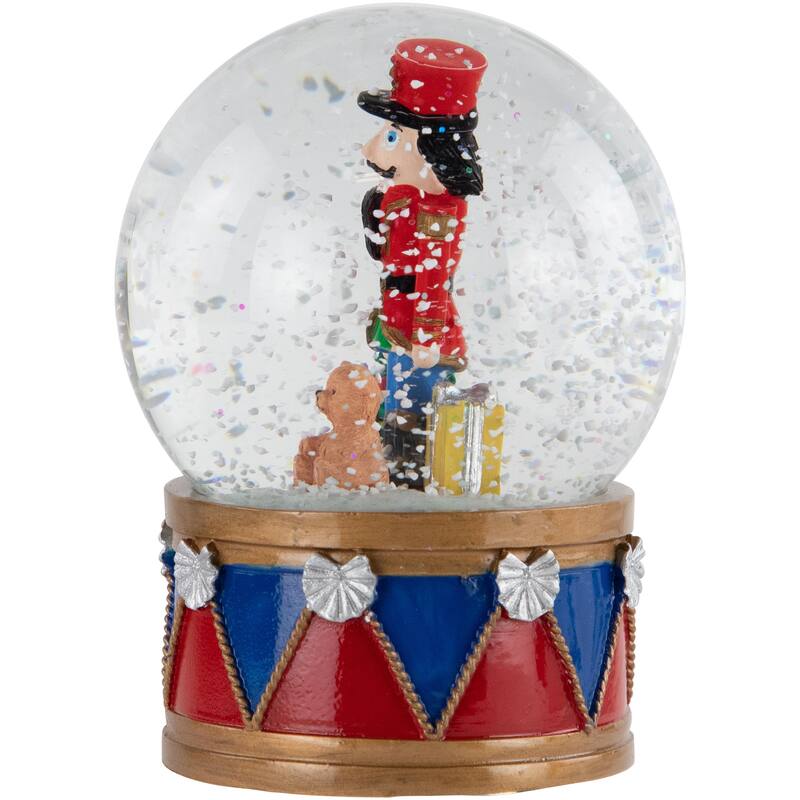 6" Christmas Nutcracker with Teddy Bear Musical Water Globe