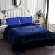 preview thumbnail 8 of 32, Embossed Floral Bed Blanket 85"x95" - 9lbs Navy