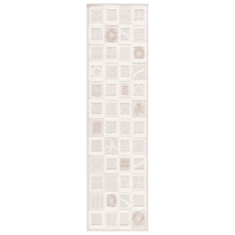SAFAVIEH Trends Erna Geometric Rug - 2'2" x 8' Runner - Beige/Ivory