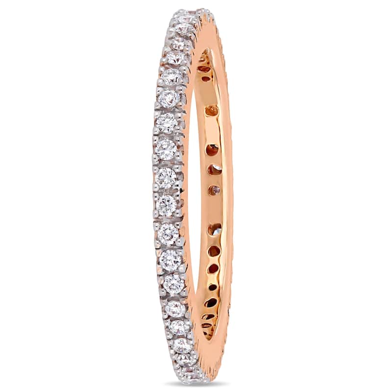 Miadora 1/4ct TDW Diamond Eternity Ring in 14k Rose Gold