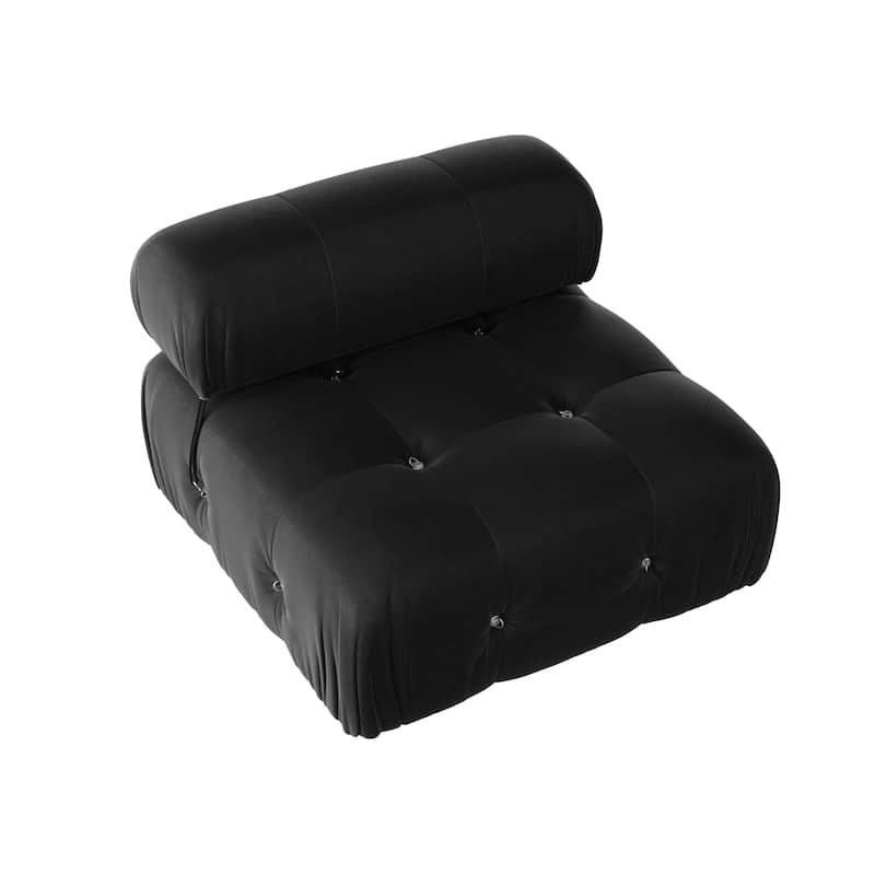 Armless Single Sofa Velvet Living Room Chair