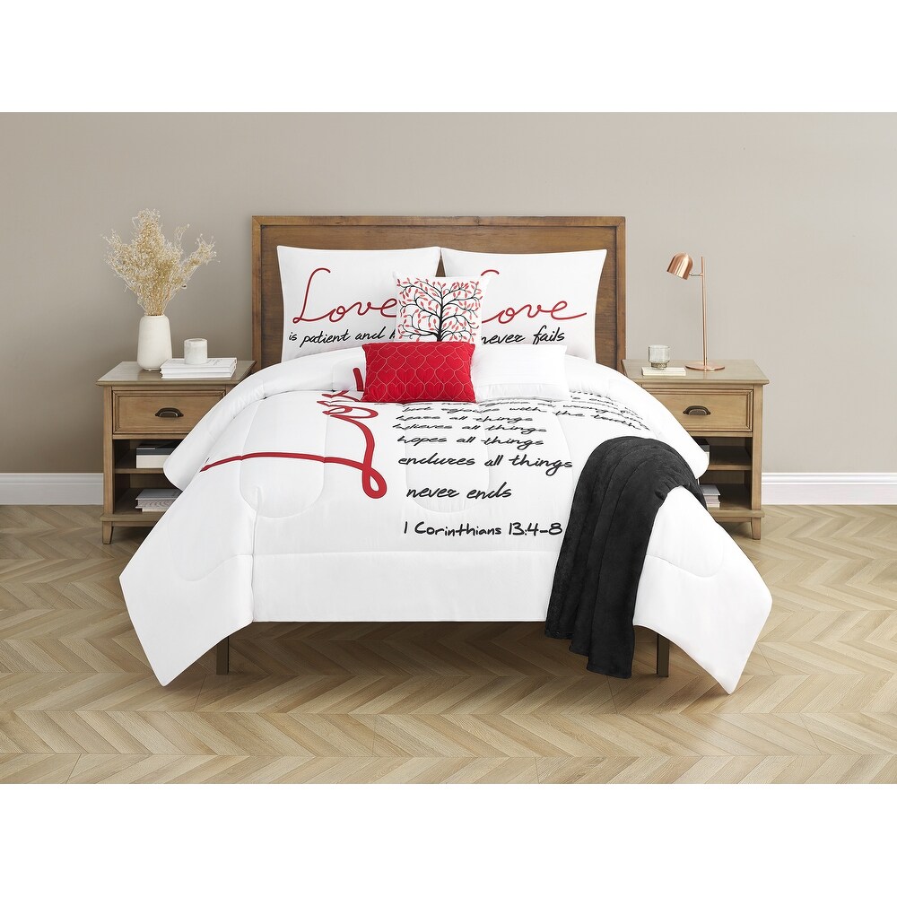 Love Story 7 Piece Comforter Set Queen Shefinds