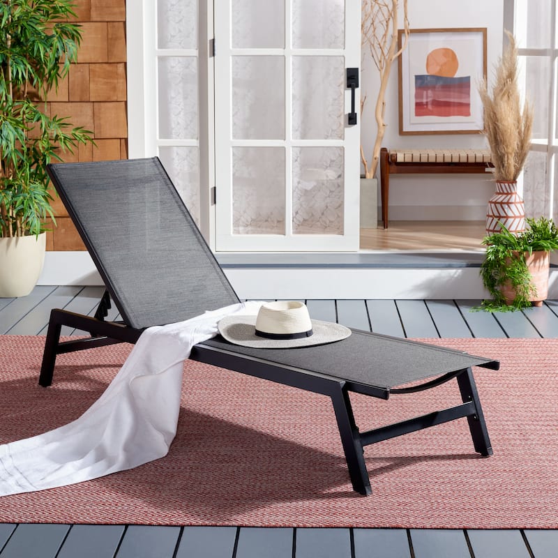 SAFAVIEH Outdoor Jaylah Chaise Lounge Chair - 74Wx23Dx14H