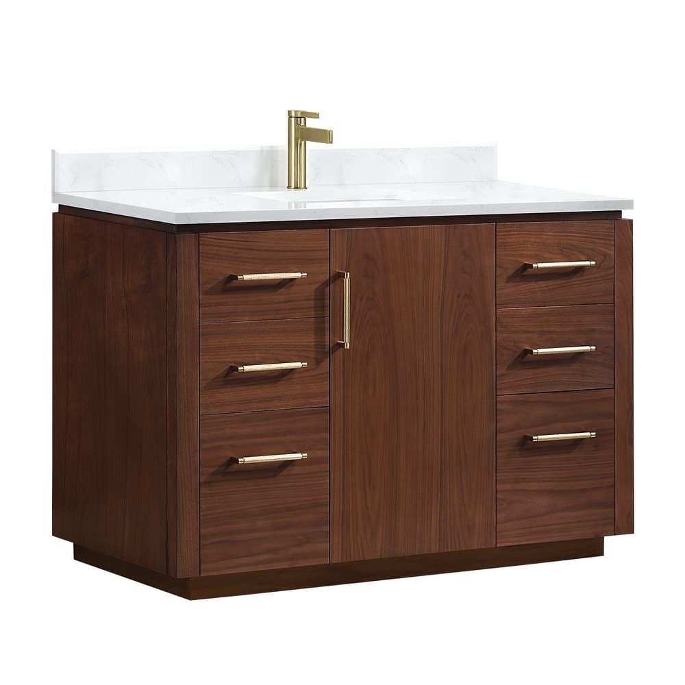 San Single Bath Vanity with Composite Stone Top without Mirror