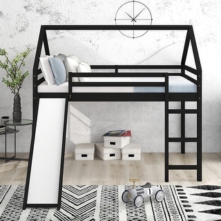 Full Size House Loft Bed with Slide and Ladder - Bed Bath & Beyond ...