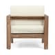preview thumbnail 5 of 15, Genser Outdoor Wooden Club Chairs with Cushions by Christopher Knight Home