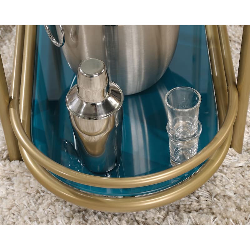 Coral Cape Bar Cart Metal/glass