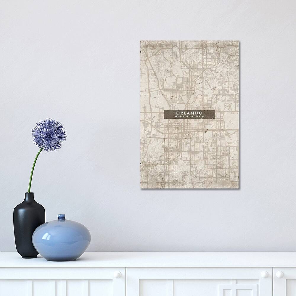 iCanvas "Orlando City Map Abstract Style" by WallDecorAddict Canvas Print