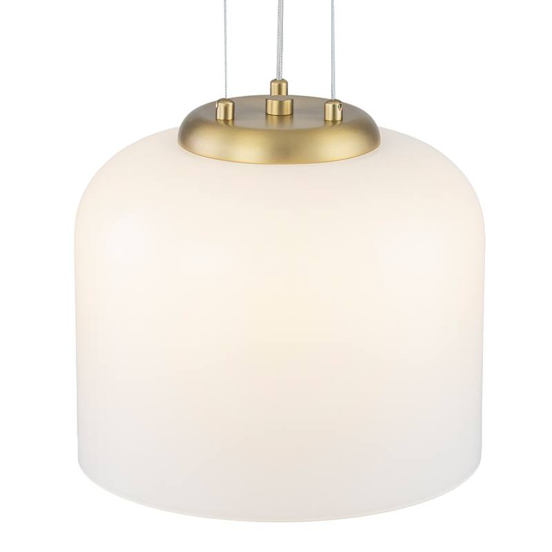 Single Light LED Pendant with Milky White Glass Shade Dimmable Modern