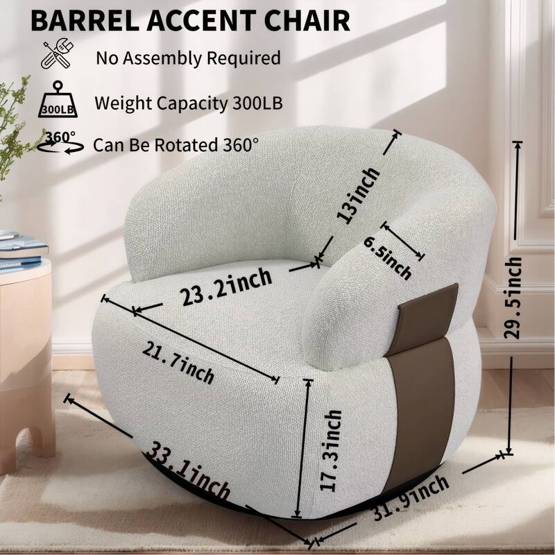 Kieon 33"W 360 Swivel Modern Barrel Chair Accent Chair Set of 2