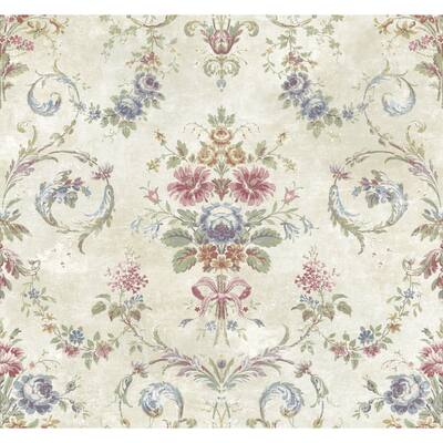 Seabrook Designs Gisila Antique Floral Unpasted Wallpaper