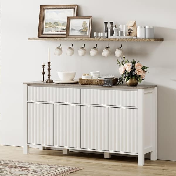 Sideboard Buffet Cabinet With Storage, Modern Credenza Buffet Table