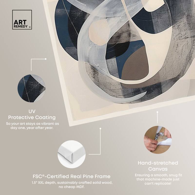 Art Remedy Slither Gallery Wrapped Abstract Shapes 1 Piece Canvas Wall Art