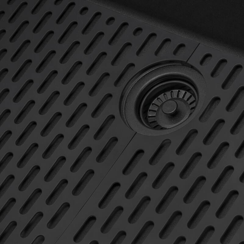 33 in Granite Workstation Matte Black Drop-in Kitchen Sink